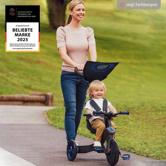 GLOBBER 4-in-1 Tricycle Bébé & Draisienne Explorer De 10 Mois À 5 Ans Avec Siège Réglable En Hauteur, Système De Harnais 5 Points, Barre De Direction Amovible - Menthe