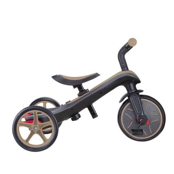 GLOBBER 4-in-1 Tricycle Bébé & Draisienne Explorer De 10 Mois À 5 Ans Avec Siège Réglable En Hauteur, Système De Harnais 5 Points, Barre De Direction Amovible - Sable