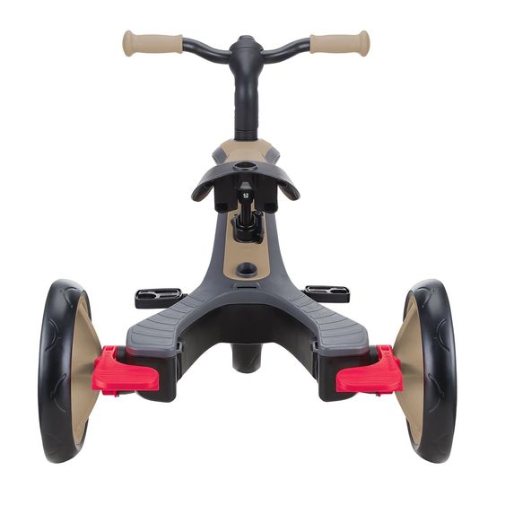 GLOBBER 4-in-1 Tricycle Bébé & Draisienne Explorer De 10 Mois À 5 Ans Avec Siège Réglable En Hauteur, Système De Harnais 5 Points, Barre De Direction Amovible - Sable