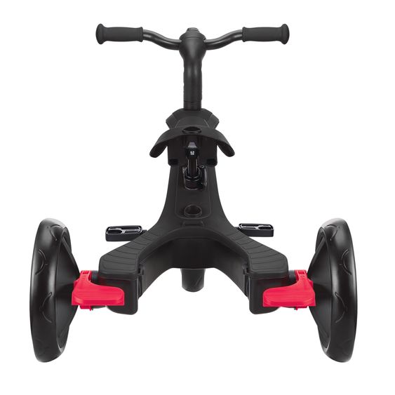 GLOBBER 4-in-1 Tricycle Bébé & Draisienne Explorer De 10 Mois À 5 Ans Avec Siège Réglable En Hauteur, Système De Harnais 5 Points, Barre De Direction Amovible - Noir