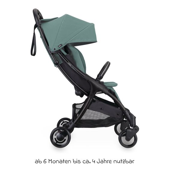 GLOBBER Buggy & Sportwagen Lite bis 22 kg belastbar, nur 7,4 kg, mit atomatischer Faltung, Liegeposition inkl. Regenschutz - Türkis
