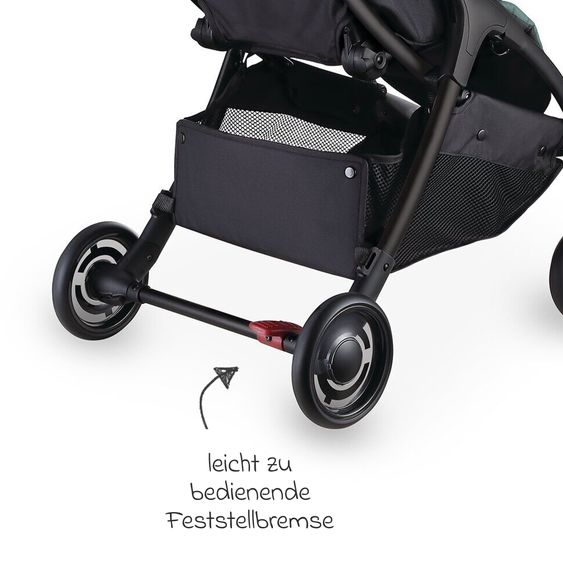 GLOBBER Buggy & Sportwagen Lite bis 22 kg belastbar, nur 7,4 kg, mit atomatischer Faltung, Liegeposition inkl. Regenschutz - Türkis
