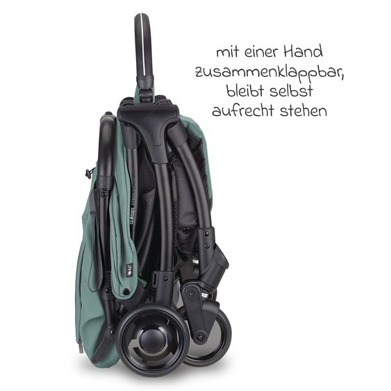 GLOBBER Buggy & Sportwagen Lite bis 22 kg belastbar, nur 7,4 kg, mit atomatischer Faltung, Liegeposition inkl. Regenschutz - Türkis