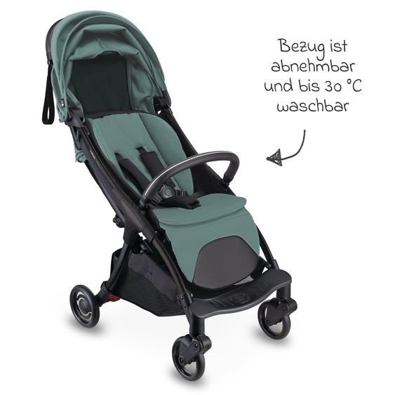 GLOBBER Buggy & Sportwagen Lite bis 22 kg belastbar, nur 7,4 kg, mit atomatischer Faltung, Liegeposition inkl. Regenschutz - Türkis