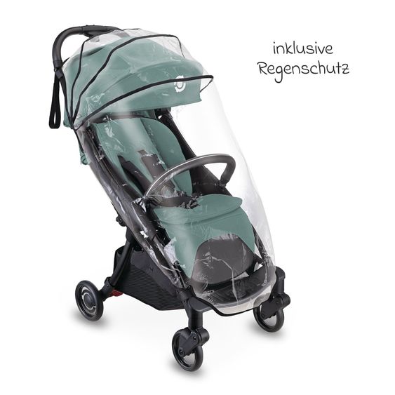 GLOBBER Buggy & Sportwagen Lite bis 22 kg belastbar, nur 7,4 kg, mit atomatischer Faltung, Liegeposition inkl. Regenschutz - Türkis