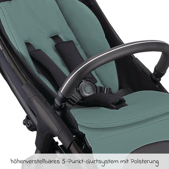 GLOBBER Buggy & Sportwagen Lite bis 22 kg belastbar, nur 7,4 kg, mit atomatischer Faltung, Liegeposition inkl. Regenschutz - Türkis