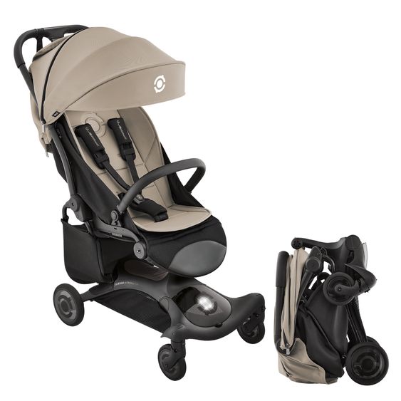 GLOBBER Buggy & Stroller UP 2in1 Stroller and Ride-On Vehicle in One up to 22 kg Load Capacity with Reclining Position - Taupe