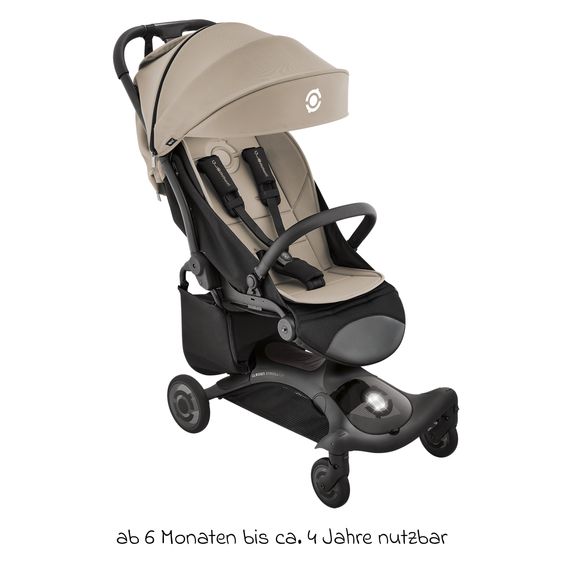 GLOBBER Buggy & Stroller UP 2in1 Stroller and Ride-On Vehicle in One up to 22 kg Load Capacity with Reclining Position - Taupe