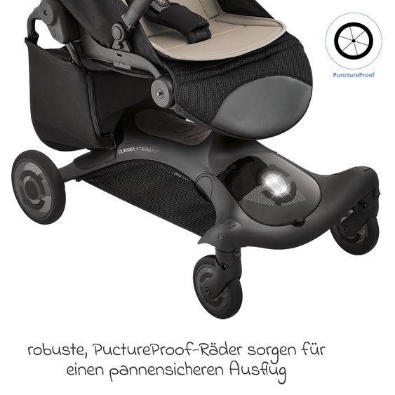 GLOBBER Buggy & Stroller UP 2in1 Stroller and Ride-On Vehicle in One up to 22 kg Load Capacity with Reclining Position - Taupe
