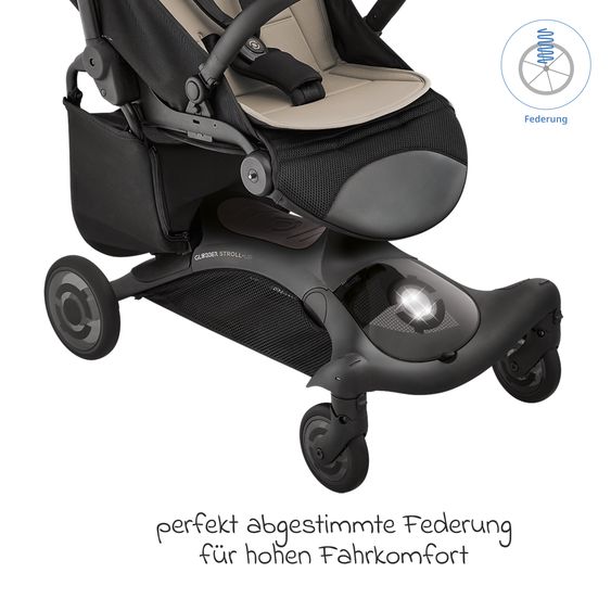 GLOBBER Buggy & Stroller UP 2in1 Stroller and Ride-On Vehicle in One up to 22 kg Load Capacity with Reclining Position - Taupe