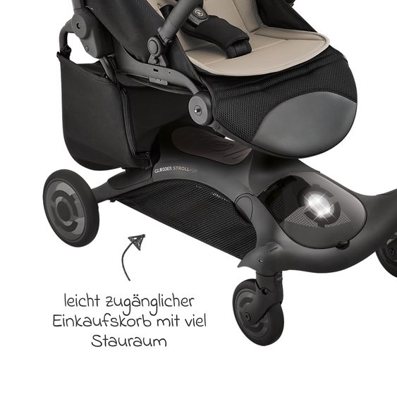 GLOBBER Buggy & Stroller UP 2in1 Stroller and Ride-On Vehicle in One up to 22 kg Load Capacity with Reclining Position - Taupe