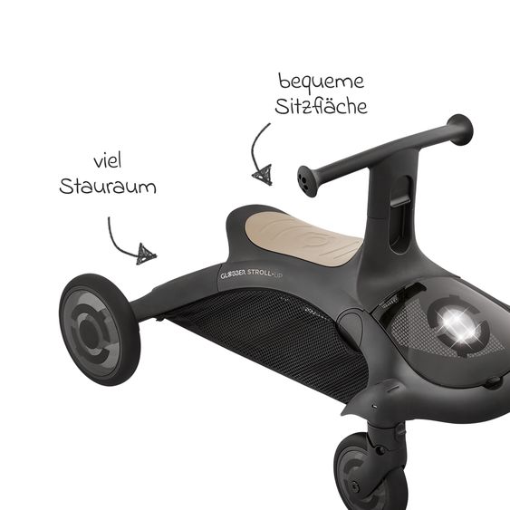 GLOBBER Buggy & Stroller UP 2in1 Stroller and Ride-On Vehicle in One up to 22 kg Load Capacity with Reclining Position - Taupe