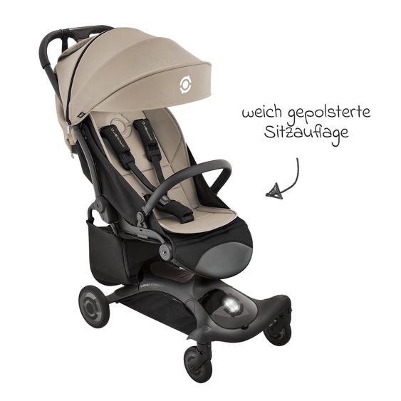 GLOBBER Buggy & Stroller UP 2in1 Stroller and Ride-On Vehicle in One up to 22 kg Load Capacity with Reclining Position - Taupe