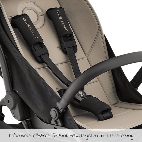 GLOBBER Buggy & Stroller UP 2in1 Stroller and Ride-On Vehicle in One up to 22 kg Load Capacity with Reclining Position - Taupe