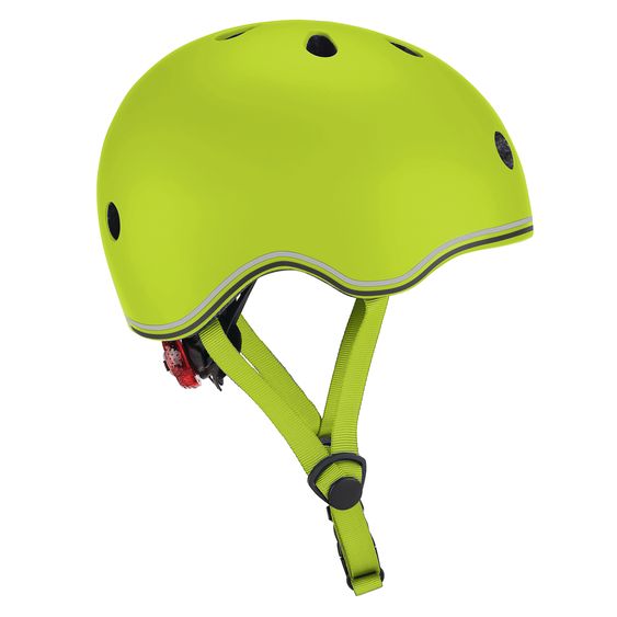 GLOBBER Kinderhelm GO-UP LIGHTS Gr. XXS/XS (Kopfumfang 45-51 cm)  inkl. Integriertes LED-Rücklicht - Lime Grün