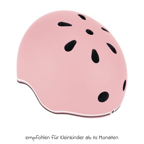 GLOBBER Kinderhelm GO-UP LIGHTS Gr. XXS/XS (Kopfumfang 45-51 cm)  inkl. Integriertes LED-Rücklicht - Pastellrosa