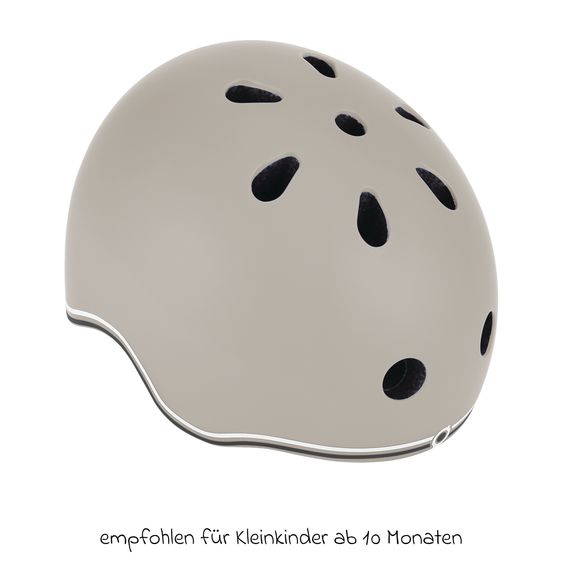 GLOBBER Kinderhelm GO-UP LIGHTS Gr. XXS/XS (Kopfumfang 45-51 cm)  inkl. Integriertes LED-Rücklicht - Taupe