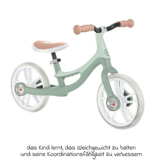 GLOBBER Laufrad GO Bike Elite ab 2 Jahren bis 5 Jahren bis 25 kg belastbar integrierter Tragegriff - Salbei Grün
