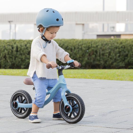 GLOBBER Draisienne GO Bike Elite Air avec Roues Pneumatiques à partir de 3 Ans jusqu’à 6 Ans supportant jusqu’à 25 kg avec Poignée de Transport Intégrée - Pastel Bleu