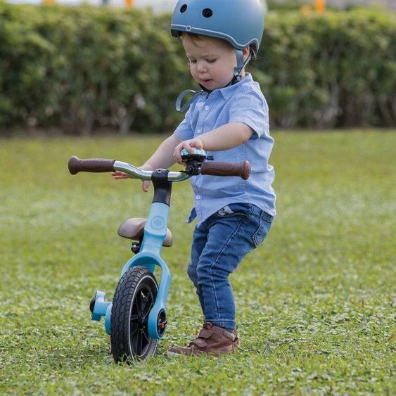 GLOBBER Draisienne GO Bike Elite Air avec Roues Pneumatiques à partir de 3 Ans jusqu’à 6 Ans supportant jusqu’à 25 kg avec Poignée de Transport Intégrée - Pastel Bleu