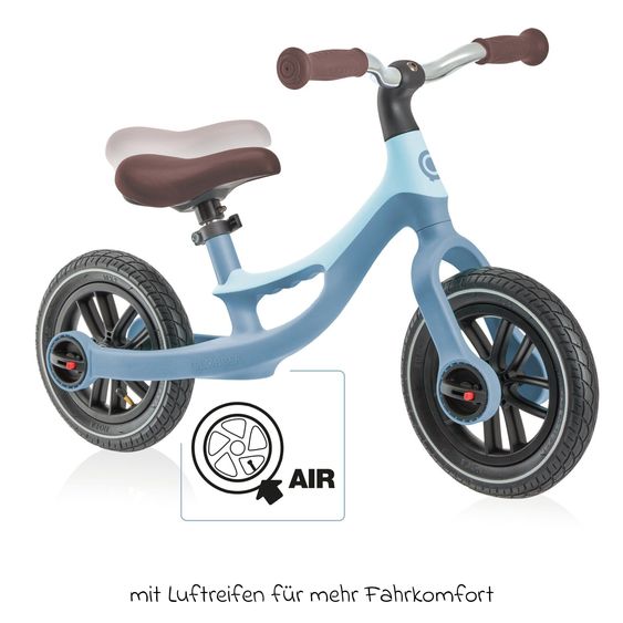 GLOBBER Draisienne GO Bike Elite Air avec Roues Pneumatiques à partir de 3 Ans jusqu’à 6 Ans supportant jusqu’à 25 kg avec Poignée de Transport Intégrée - Pastel Bleu