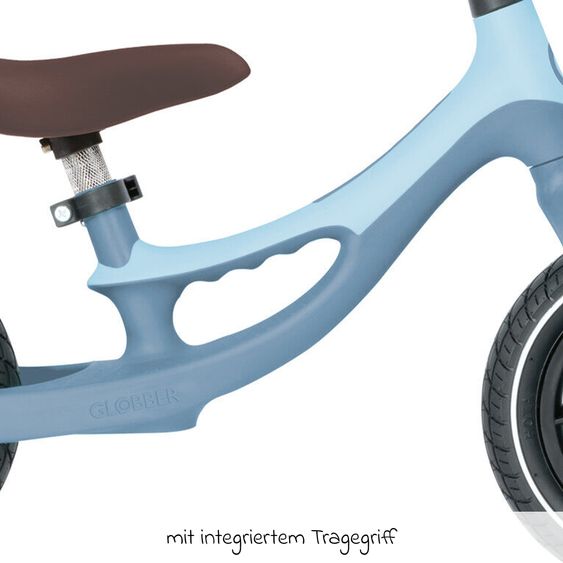 GLOBBER Draisienne GO Bike Elite Air avec Roues Pneumatiques à partir de 3 Ans jusqu’à 6 Ans supportant jusqu’à 25 kg avec Poignée de Transport Intégrée - Pastel Bleu