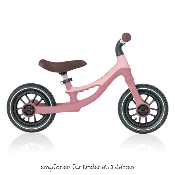 GLOBBER Draisienne GO Bike Elite Air avec Roues Pneumatiques à partir de 3 Ans jusqu’à 6 Ans supportant jusqu’à 25 kg avec Poignée de Transport Intégrée - Pastel Rose