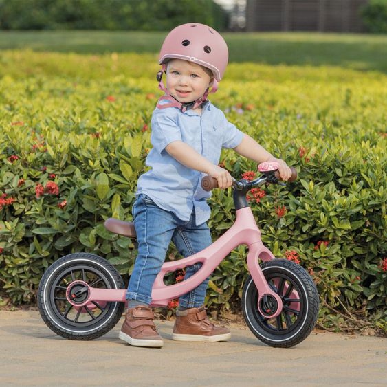 GLOBBER Draisienne GO Bike Elite Air avec Roues Pneumatiques à partir de 3 Ans jusqu’à 6 Ans supportant jusqu’à 25 kg avec Poignée de Transport Intégrée - Pastel Rose