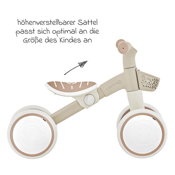 GLOBBER Draisienne Vélo D'Apprentissage ECO à Partir De 12 Mois Jusqu'À 3 Ans Charge Jusqu'À 20 Kg Inclus Panier De Guidon - Taupe