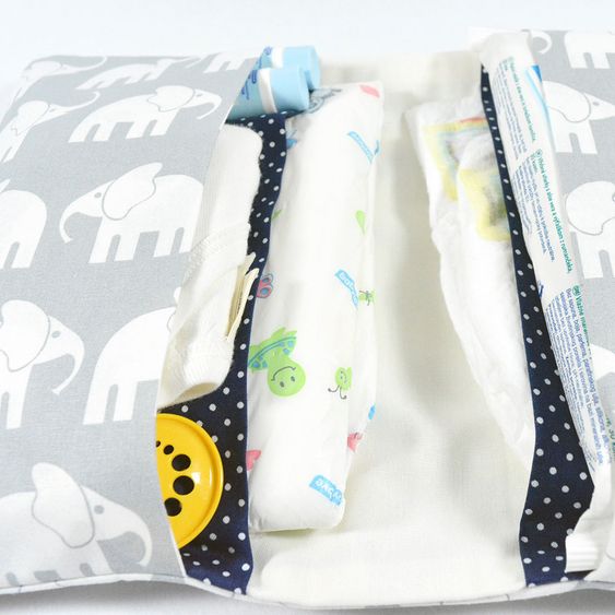 Glückspilzig Windeltasche Basic Elefant - Blau