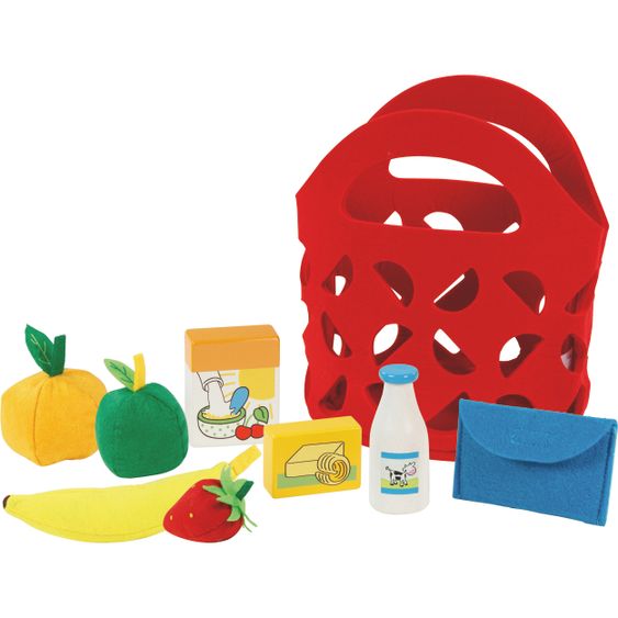 Goki 9tlg. Set Einkaufstasche mit Zubehör