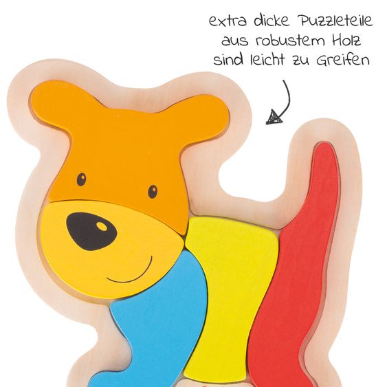 Goki Einlegepuzzle Hund - 5 Teile