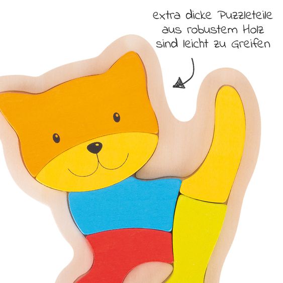 Goki Einlegepuzzle Katze - 6 Teile