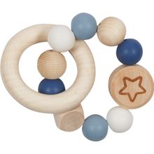 Griffin elastic with wood & silicone beads - Star - Blue