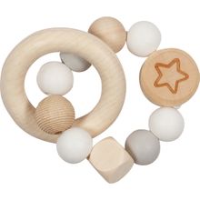 Griffin elastic with wood & silicone beads - Star - Grey