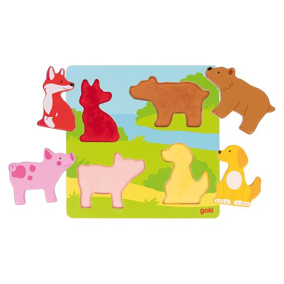 Goki Fühlpuzzle Tiere - 4 Teile