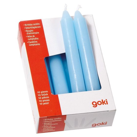 Goki Candele di compleanno 10 confezioni - Azzurro