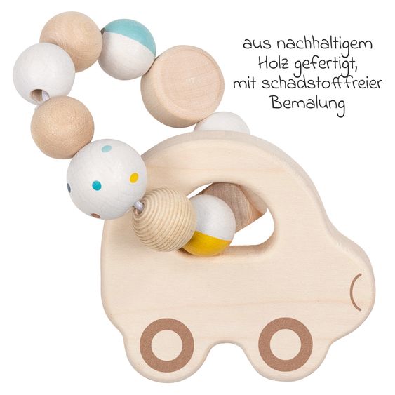 Goki Greifling Elastik mit Perlen aus Holz - Auto