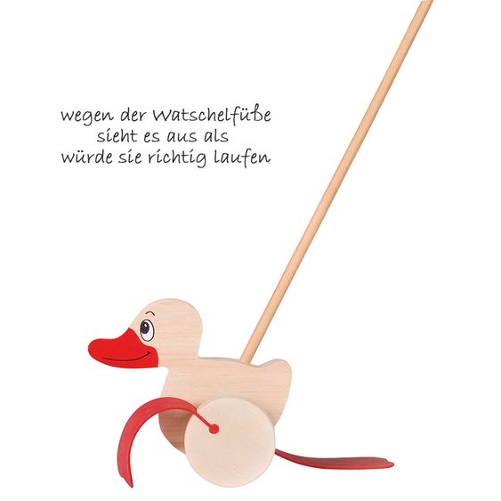 Goki Schiebetier Ente mit Watschelfüßen