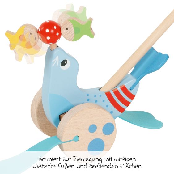 Goki Animale da spingere con piedi a papera - Robbe