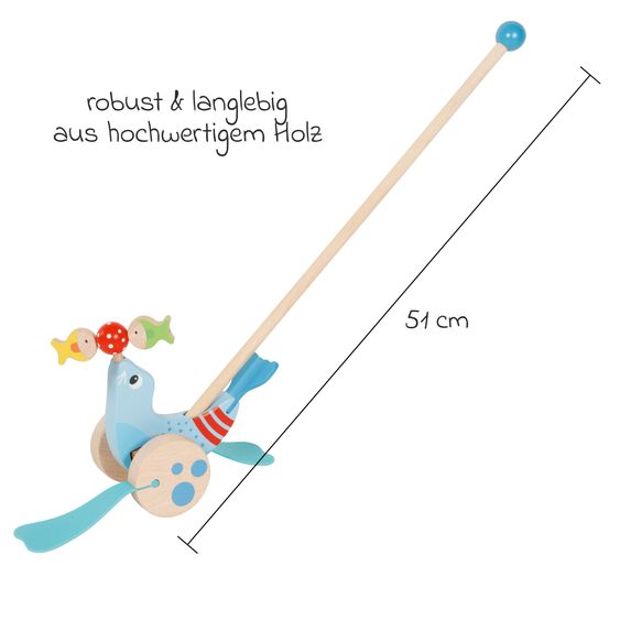 Goki Animale da spingere con piedi a papera - Robbe