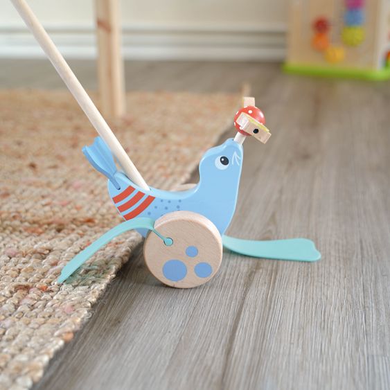 Goki Animale da spingere con piedi a papera - Robbe