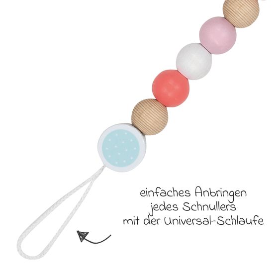 Goki Schnullerkette - Papageientaucher - Rosa