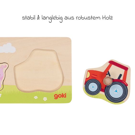 Goki Steckpuzzle 4 Teile - Auf dem Land
