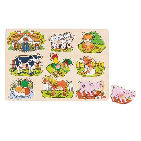 Goki Steckpuzzle Bauernhof mit Tierstimmen