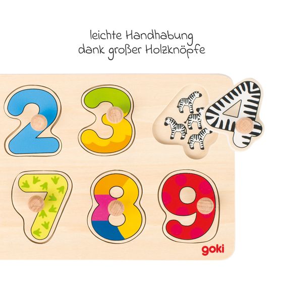 Goki Steckpuzzle mit Hintergrund zum Zählen lernen 10 Teile