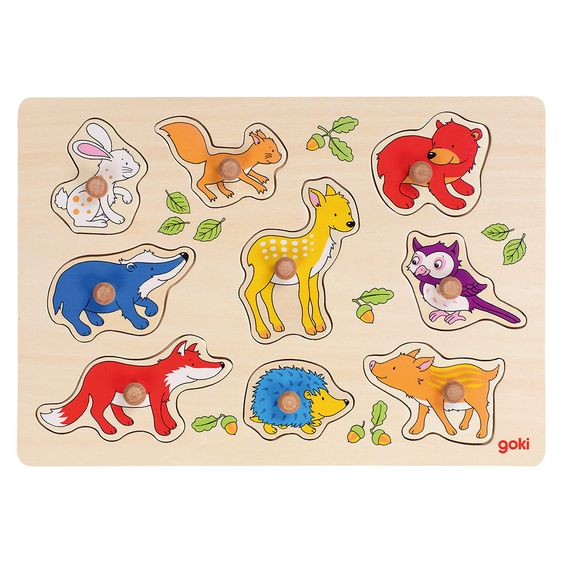 Goki Steckpuzzle Waldtiere - 9 Teile