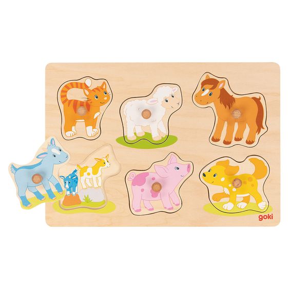 Goki Steckpuzzle Wer gehört zu wem? 6 Teile