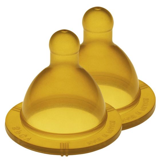 Goldi Bottle Teat 2 Pack Wide Neck Natural Shape - Rubber Size 3