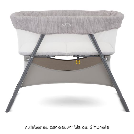 Graco 2-1 Beistellbett & Reisebett Side-By-Side ab Geburt - 6 Monate inkl. Matratze & Transporttasche - Fossil